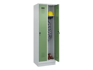 locker,HxBxD 1950x600x500mm,2vak,vak B 300mm,draaigrendel,sokkel - 1