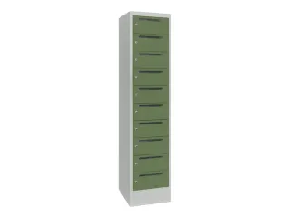 Postsorteerkast 1850x430x500mm 10 Vakken Ral7035 Front Ral6011 - 1