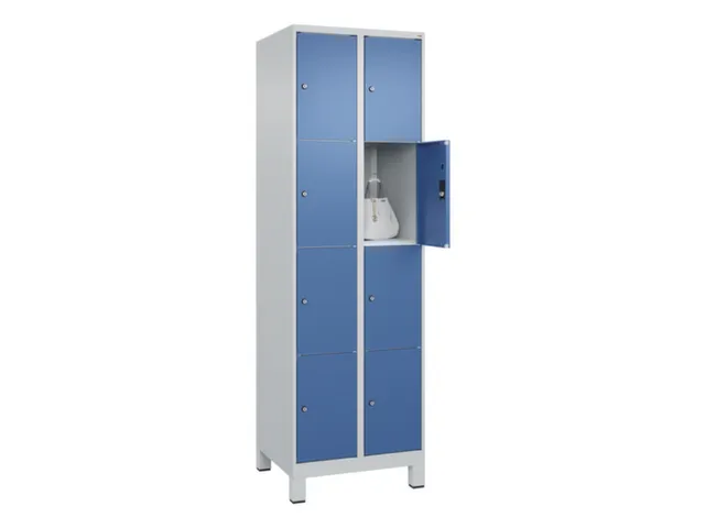 lockerkast,HxBxD 1950x600x500mm,2x4vakken,vak B 300mm,cil.-slot,voeten