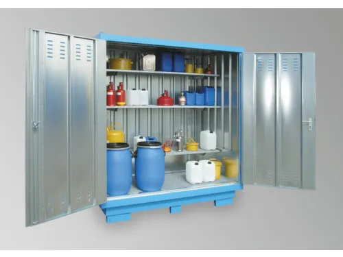 Container aquatoxische stoffen BxDxH 2075x1075x2375mm verzinkt blauw