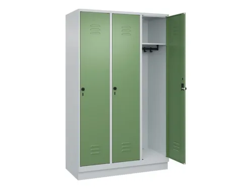 locker,HxBxD 1950x1200x500mm,3vak,vak B 400mm,draaigrendel,sokkel