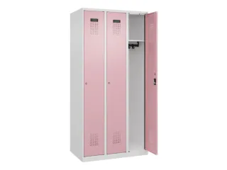 locker,HxBxD 1850x900x500mm,3vak,vak B 300mm,cil.-slot,staand op vloer - 2
