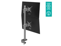 Monitorarm Dubbel Verticaal Viewmate Style 672 2 Schermen Zilver