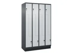 Z-garderobekast,HxBxD 1950x1200x500mm,vak B 150/300mm,draaigrendel
