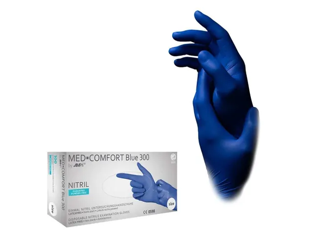 Ampri nitril handschoen Blauw Blue 300 extra lang maat S 100 stuks
