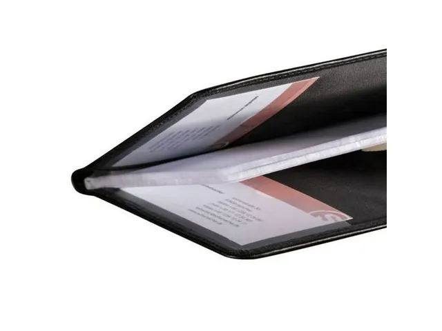 Visitekaartringband Sigel Torino leer zwart 90x58mm 160 kaartjes