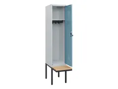 locker met bank,HxBxD 1950x400x815mm,1vak,vak B 400mm,draaigrendel