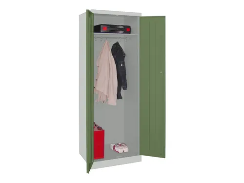 kleding-/wasgoedkast,HxBxD 1800x600x500mm,RAL7035,front RAL6011