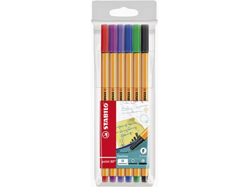 Fineliner Stabilo Point 88 0.4mm 6 Stuks Assorti