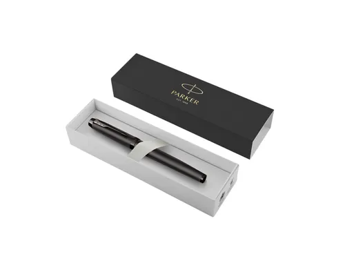 Rollerpen Parker IM Monochrome Gun Metal Fijn Zwarte inkt
