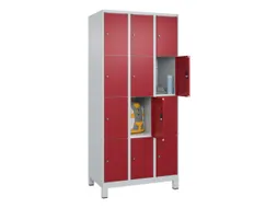 lockerkast,HxBxD 1950x900x500mm,3x4vakken,vak B 300mm,cil.-slot,voeten