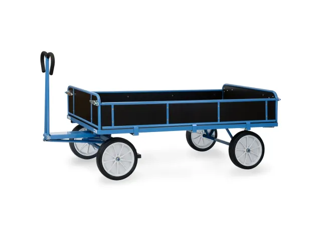 Handtrekwagen 6456v 1250kg 2000x1000mm Houten Wanden Massief Rubber