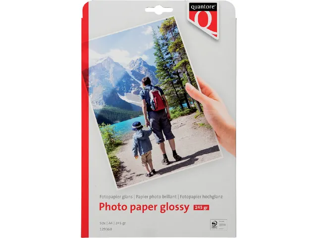 Fotopapier Quantore A4 250 Gram Glans 50vel