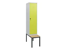 locker met bank,HxBxD 1950x400x815mm,1vak,vak B 400mm,draaigrendel