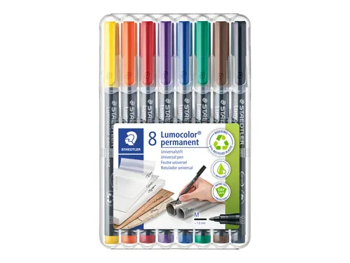 Viltstift Staedtler OHP Lumocolor 317 Medium 1.0mm Assorti 8 stuks