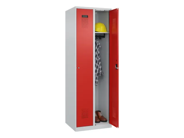 locker,HxBxD 1850x600x500mm,2vak,vak B 300mm,cil.-slot,staand op vloer