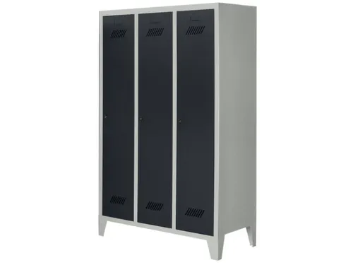 lockerkast v. kinderen,HxBxD 1600x930x500mm,3vak,RAL7035,front RAL7016