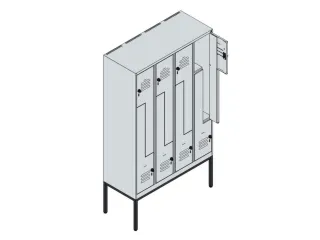 Z-garderobekast,HxBxD 2120x1200x500mm,vak B 150/300mm,draaigrendel - 4