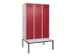 locker met bank,voor scheiding van kleding,HxBxD 2120x1200x815mm,3vak