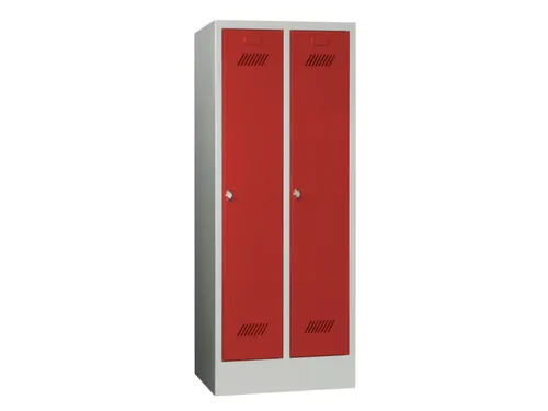 lockerkast v. kinderen,HxBxD 1600x630x500mm,2vak,RAL7035,front RAL3000