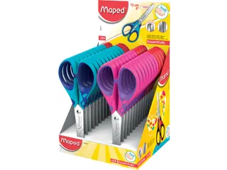 Schaar Maped Essentials Soft 13cm display à 24 stuks assorti - 1