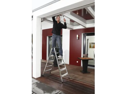 Lichte Universele Trapladder Tweezijdig L 1.41m H 1 08m 2x6treden