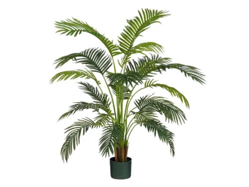 Kunstplant Mica Areca palm in pot groen 120x140cm