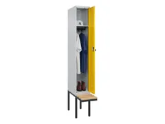 locker met bank,HxBxD 2120x300x815mm,1vak,vak B 300mm,draaigrendel