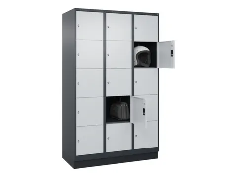lockerkast,HxBxD 1950x1200x500mm,3x5vakken,vak B 400mm,cil.-slot
