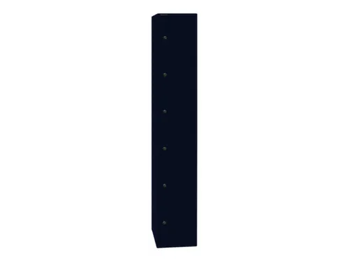 lockerkast,HxBxD 1802x305x457mm,1x6vakken,cil.-slot,romp oxfordblauw