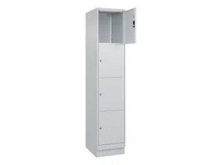 lockerkast,HxBxD 1950x400x500mm,1x4vakken,vak B 400mm,cil.-slot,sokkel - 1