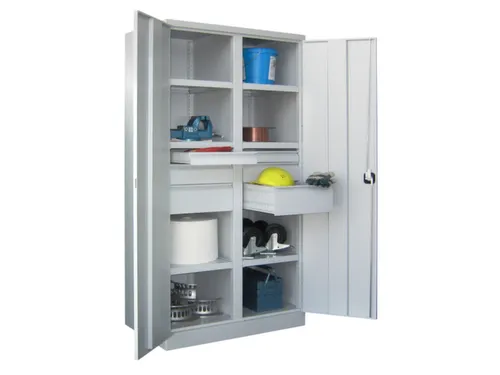 systeemkast,HxBxD 1950x1040x630mm,6xStalen bodem,RAL7035,front RAL7035