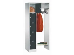 personeelsgarderobe draaigr. 1950x750x500mm 1x5 vakken 300mm RAL7016