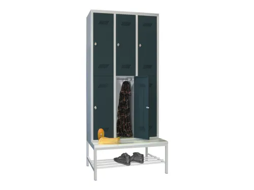banklocker,dubbeldeks,HxBxD 2150x900x800mm,RAL7035,front RAL7016