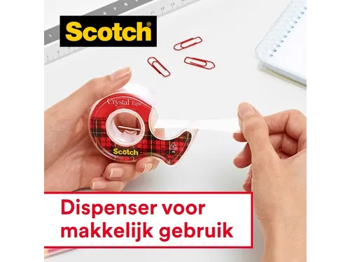 Plakband Scotch 600 19Mmx15M Crystal Clear + Handafroller