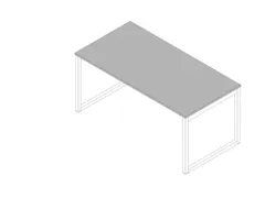 bureau,HxBxD 730x1600x800mm,blad grijs,sledeframe wit