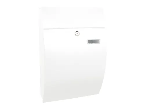 muurbrievenbus,staal,mat wit,HxBxD 480x322x155mm,inworp/uitname voor