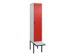 locker met bank,HxBxD 2120x400x815mm,1vak,vak B 400mm,draaigrendel