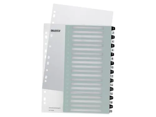 WOW printbare index, 20 tabs, zwart-wit