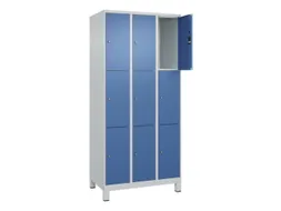 lockerkast,HxBxD 1950x900x500mm,3x3vakken,vak B 300mm,cil.-slot,voeten