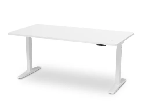 Elektrisch ihv bureau,HxBxD 650-1300x1600x800mm,blad wit,T-voet wit