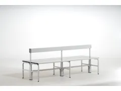 banc double HxLxP 770x1500x725mm barres alu structure acier RAL7035