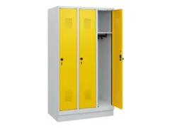 schoollocker,HxBxD 1630x900x500mm,3vak,vak B 300mm,draaigrendel,sokkel