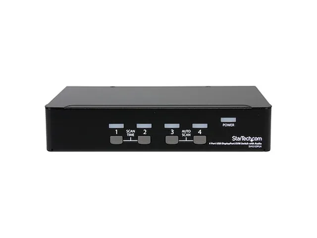4-Poorts USB DisplayPort KVM Switch met audio
