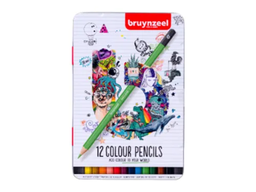 Kleurpotloden Bruynzeel assorti blik à 12 stuks