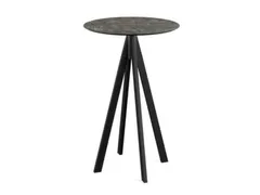 statafel,HxØ 1090x700mm,rond,4voeten zwart,blad HPL Galaxy Marble