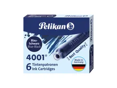 Inktpatroon Pelikan 4001 blauw/zwart 6 stuks