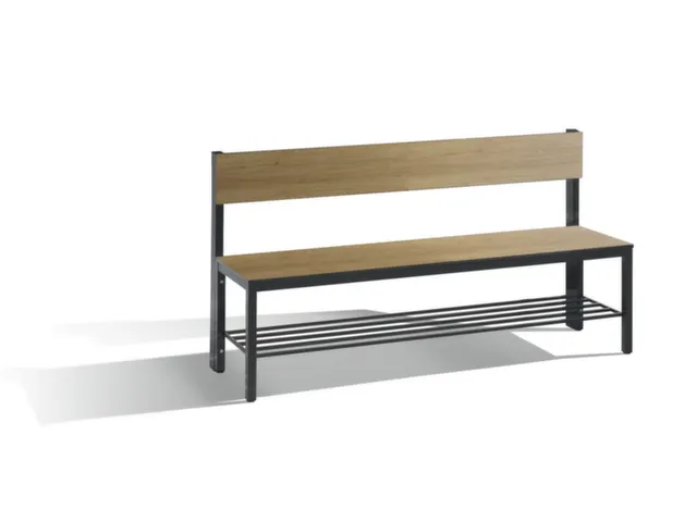 omkleedbank,HxLxD 796x1500x407mm,HPL eiken-sereno,frame staal RAL7021