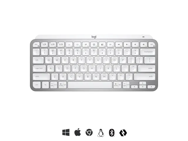 Mini clavier sans fil Logitech MX Keys Bluetooth gris QWERTY Angl US