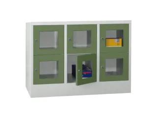 lockerkast,HxBxD 855x1200x500mm,3x2vakken,RAL7035,front RAL6011 - 2